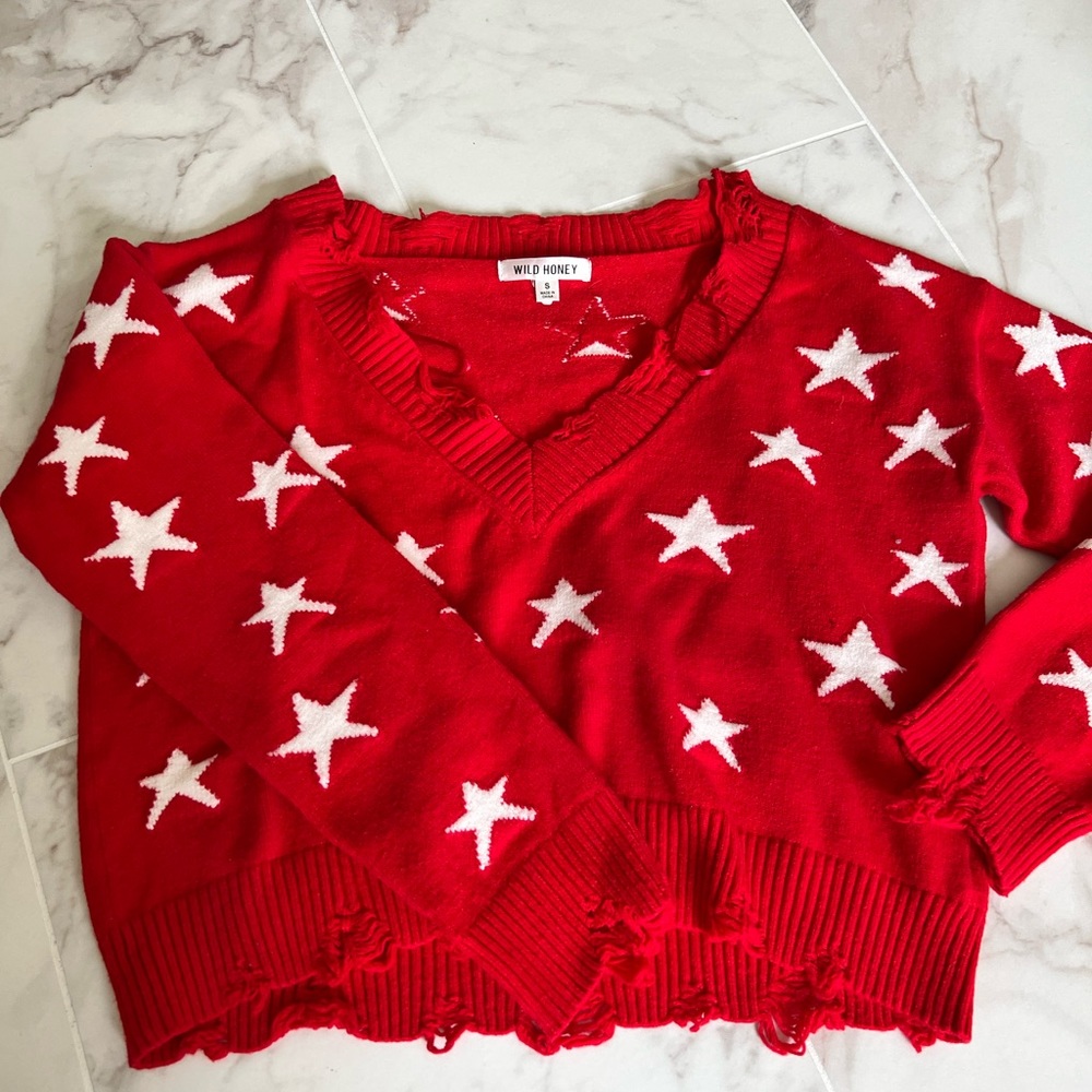 Red Sweater with White Stars